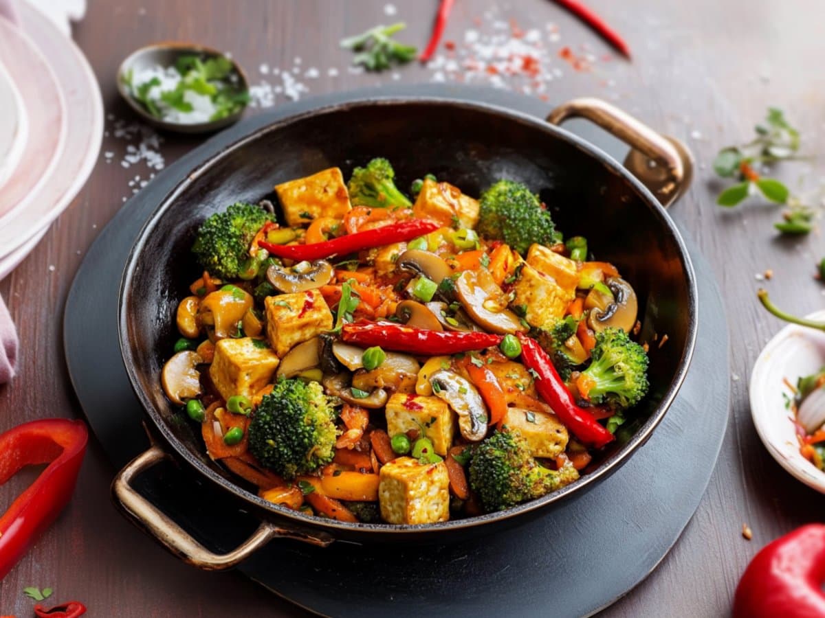 Image de la recette pour préparer Wok de tofu aux légumes