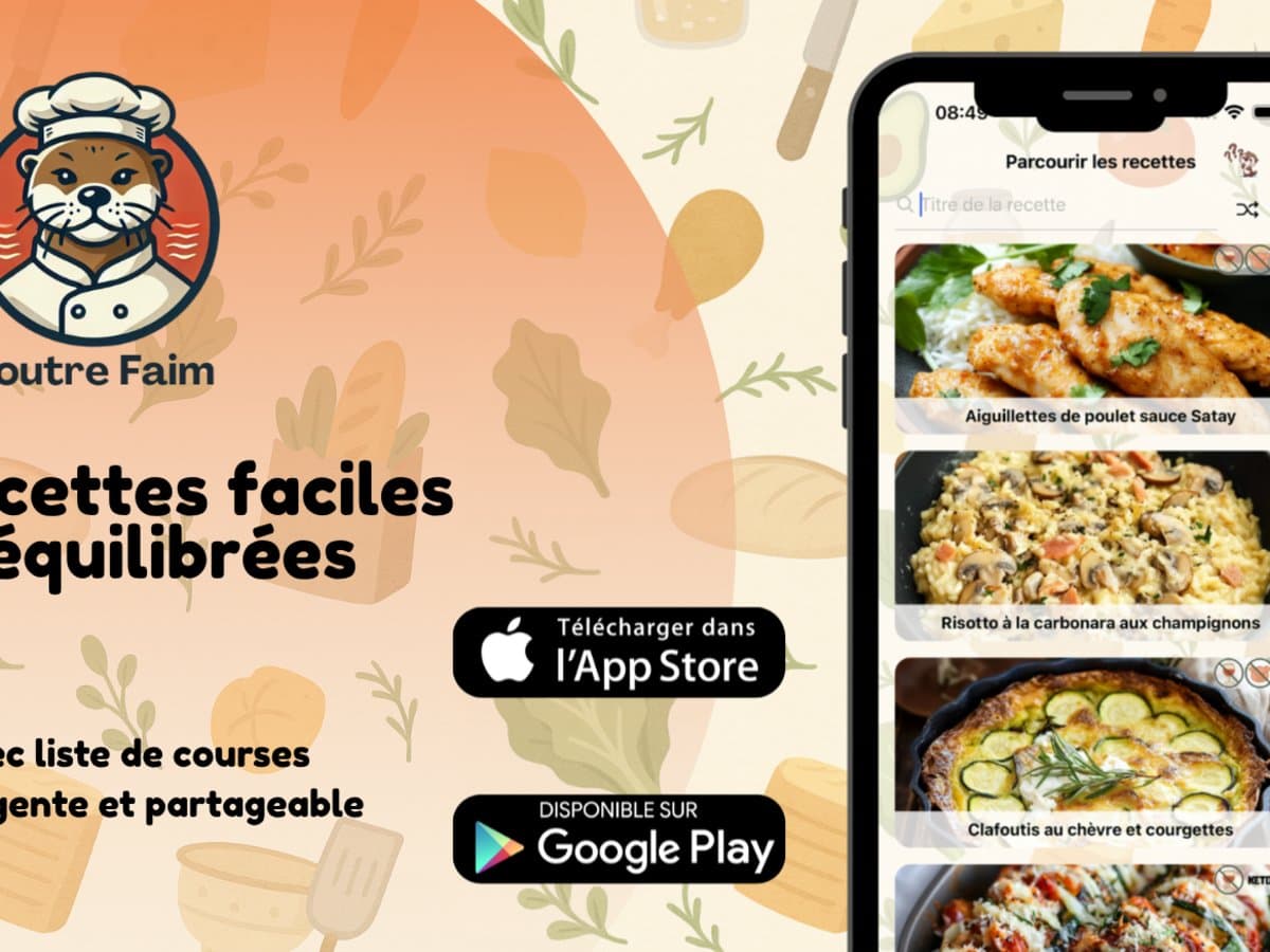 Image de présentation de l'article Loutre Faim : l’application de recettes de cuisine ludique et équilibrée, disponible sur iOS et Android !